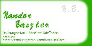 nandor baszler business card